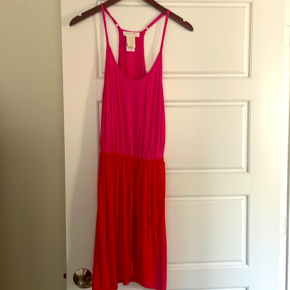 Hot pink & red sleeveless racer back dress size Small